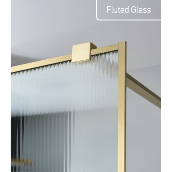 Διαχωριστικό Ντους Devon Iwis Fluted Walk In IW90FC-211 90cm Χ 200cm Gold Brushed 